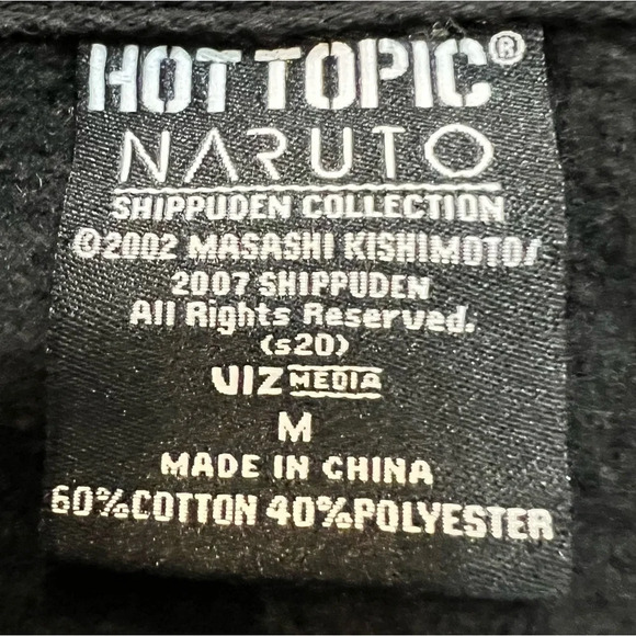 Hot Topic Naruto Shippuden Black & Orange Zip Up Hoodie. Size Medium. - Picture 3 of 14